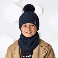 Detské čiapky - zimné - chlapčenské s nákrčnikom - (tunelom)- model - 2/889